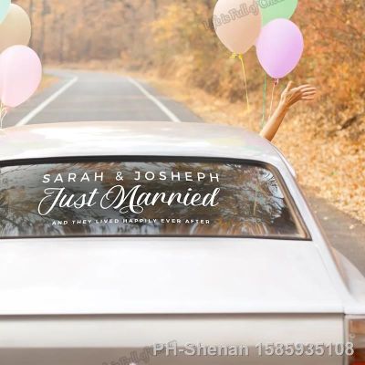 【CC】✥  Just Married Wedding Vinyl Sticker Car Custom Name Mural Ever After