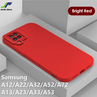 เคสโทรศัพท์ซิลิโคนเหลว JieFie สำหรับ Samsung A12 / A22 / A32 / A52 / A72 / A13 / A23 / A33/A53แฟชั่นสีสันอ่อนนุ่มป้องกันกล้องฝาครอบโทรศัพท์ TPU กรอบสี่เหลี่ยม