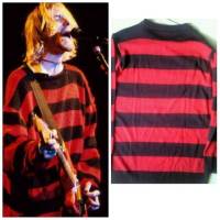 Hitam KATUN REPLIKA MERAH Kurt Cobain เสื้อกันหนาว ผ้าฝ้ายถัก แบบหนา คุณภาพดี สีดํา สีแดง