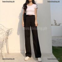 COD DSFERTGERRYYY LS Women High Waist Streetwear Trousers Black Loose Chiffon Wide Leg Office Pants[PH]