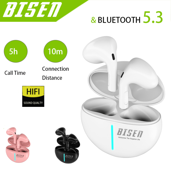BISEN BT 002 TWS With Mic Mini Wireless Earbuds Bluetooth 5.3 Sports ...
