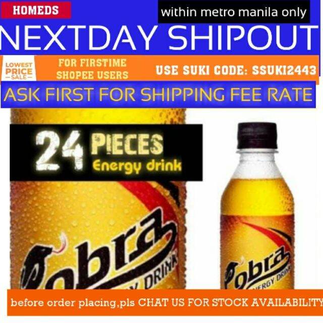 Cobra energy drink pet 350ml x24pcs delivering metromanila♩ Lazada PH