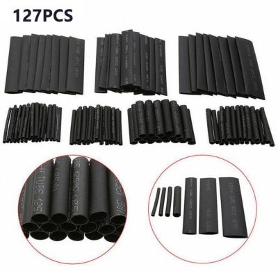 127PCS Assorted Electrical Wire Terminals Insulated Crimp Connector Spade Ring Set Heat Shrink Sleeving Tube Wire