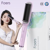 ▼◈♝ Electric Hair Straightener Negative Ion 3-temperature Adjustable Hairstyle Curler Brush 2 In 1 Hair Comb Fast Heated Hair Brush