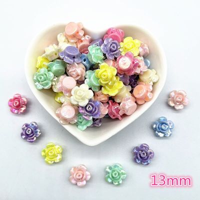 30pcs 13mm AB Colour Rose Flower Acrylic Beads Loose Spacer Beads for Jewelry Making DIY Handmade Bracelet DIY accessories and others