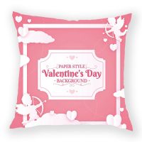 Happy Valentine Day Decoration Cushion Cover Polyester Heart Love Pillow Case Cartoon Colorful Home Decor Wedding Gift Almofadas