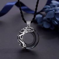 [ 2PcsSet Black&amp;White Jade Pendant Necklace Couple Necklaces ] [Lover Gifts Jewelry Accessories ]