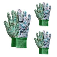 3 Pairs Gardening Gloves Soft Jersey Dots Grips