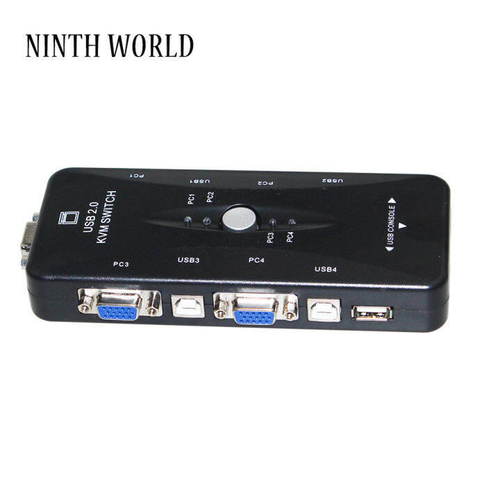 Baru USB2.0 KVM Switch 4 pemilih pelabuhan VGA cetak Auto Switch Moniter VGA Splitter V322 USB 2