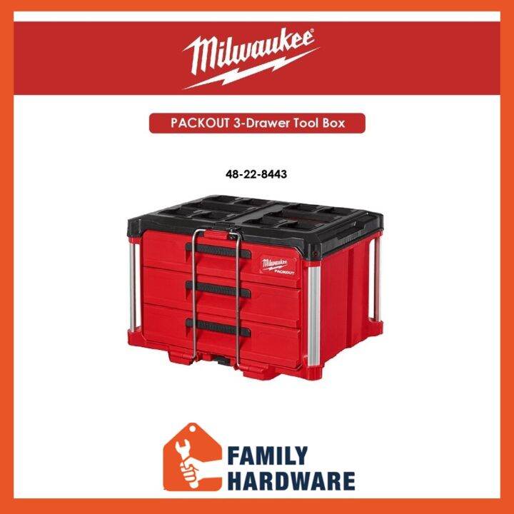 MILWAUKEE 48-22-8443 PACKOUT™ 3-Drawer Tool Box 48228443 Tool Storage ...