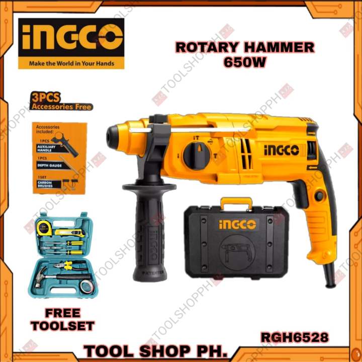 INGCO 3 in 1 Rotary Chipping Hammer Drill SDS PLUS Chuck Tool 650W ...