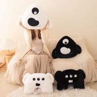 35cm/45cm New Cartoon Three Eyed Monster Plush Pillow Anime Stuffed Black White Big Eye Doll Sofa Decoration Sleep Cushion Toy