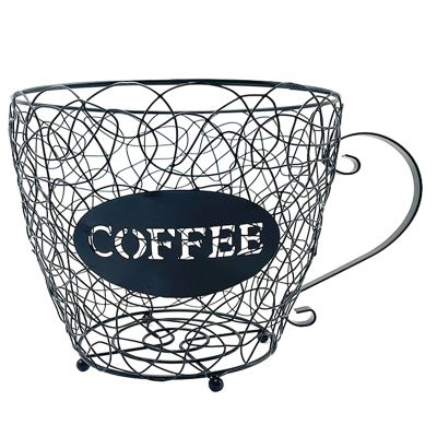 Coffee Capsule Universal Storage Basket Coffee Cup Basket Coffee Pod Organizer Holder Black for Home Cafe Hotel