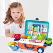 Bộ đồ chơi vali xách tay phát triển kỹ năng cho bé trai bé gái nấu ăn bác