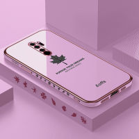 สำหรับ Redmi 9 9A,แฟชั่น INS 6D Electroplated Bling สาวคู่ด้านตรง Maple Leaf โทรศัพท์ TPU แบบน่มเคสสำหรับ Xiaomi Redmi 9 / Redmi 9A