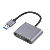 FixGadget 3 in 1 USB to HDMI / VGA / Audio HUB Adapter