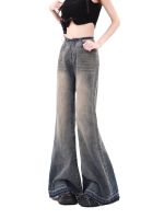 Hot sell American Retro Low Waisted Micro Flare Jeans with Raw Edge Vintage Skinny Wide Leg New Pants Y2K Streetwear Casual Jeans Pants