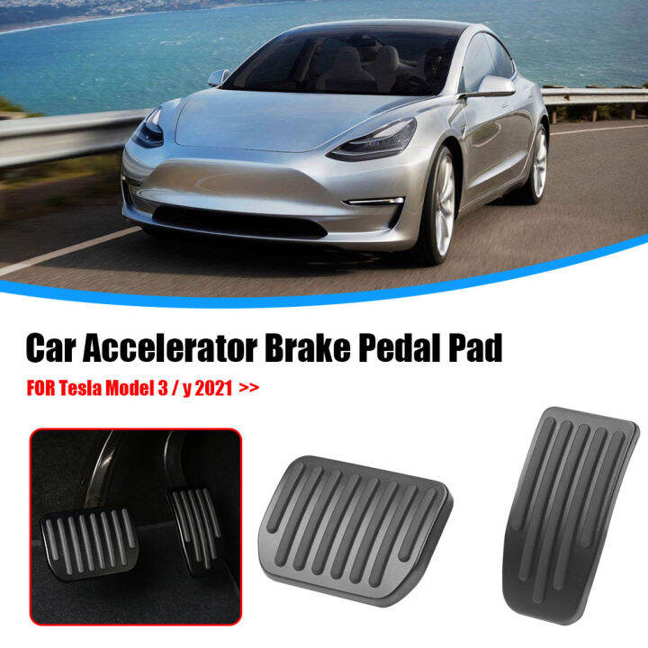 ยางรถลื่นแก๊ส-accelerator-เบรคเหยียบฝาครอบ-pad-อลูมิเนียมชุดสำหรับ-tesla-รุ่น3-y-2021-auto-อุปกรณ์ตกแต่งภายใน