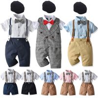 Children Kids Gentleman Clothing Suit Birthday Wedding Party Elegant Set Baby Boy Summer Suit With Bow Infant Boy Clothing 1 4Y