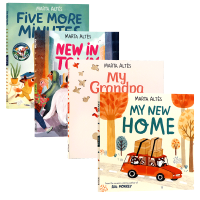 Marta Altes picture book 4 volumes for sale in English original my new home / new in town / five more minutes childrens spiritual growth time management enlightenment acceptance of new friends picture story book