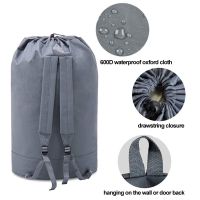 Camping Laundry Bag Straps Foldable Drawstring Clothes Backpack School Oxford Cloth Washing Machine Pocket Climbing