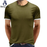 60%cotton 35%polyester 5%spandex Solid Color Round Neck Short-sleeved Men T-shirt【fast】