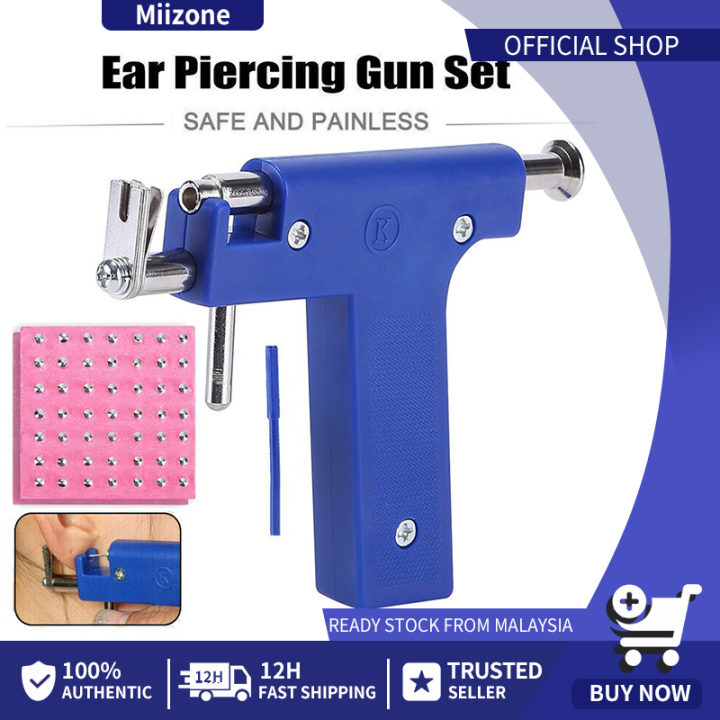 [malaysia Ready Stock] Pro Ear Piercing Gun Set Steel Ear Nose Navel 