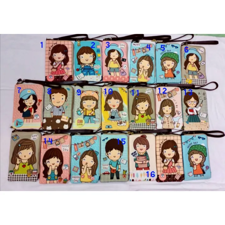 pre-order-1pc-cuties-2-mobile-phone-wallet-cases-กระเป๋าใส่โทรศัพท์มือถือได้-2-เครื่อง