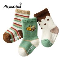 ✥♤✵  3 Pairs/Lot Toddler Kids Socks Newborn Baby Prewalker Winter Thick Terry Cotton Girl Autumn Infant Boy Skidproof Cute Sock 0-5T