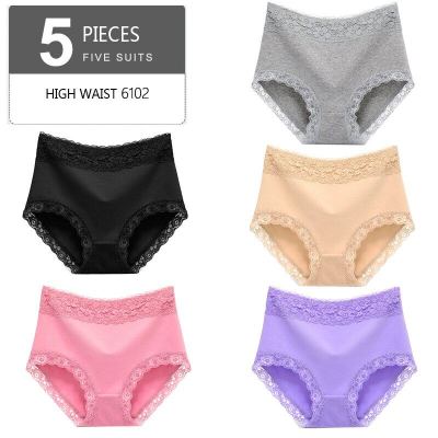 2023 Korean Womens Underwear High Waist Panties Soft Cotton Seamless Sexy Lace Women Comfort Body Shaper Female Breathable Lingerie