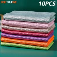 1/2/5/10Pcs Kitchen Towel Dish Cloth Absorbable Glass Microfiber Cloth Cleaning Wipes Window Car Towel Rag ​Kitchen Accessories