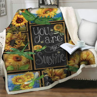 Gorgeous Sunflower 3D Sherpa Blanket Thick Warm Soft Flannel Office Nap Plush Throw Blanket Sofa Bedding Quilt Weighted Blanket