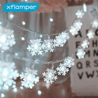 xflamper 10M Snowflake String Lights 100LED 8 Modes Fairy Light Waterproof for Christmas Garden Party Holiday Decoration