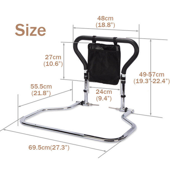 4 Types Bed Rails for Elderly Hospital Bed Assist Bar with Storage