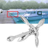 7lbs Grapnel Anchor แบบพับได้ 316 สแตนเลสฮาร์ดแวร์สำหรับเรือเดินทะเลเรือยอชท์เรืออุปกรณ์เสริม-g0g