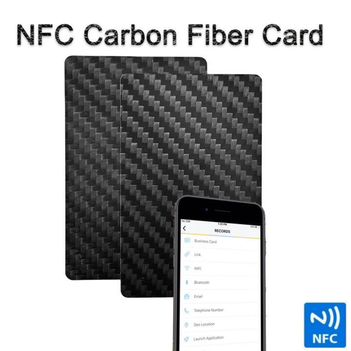5Pcs NFC kad serat karbon NFC kad perniagaan cepat membaca Ntag 215 kad