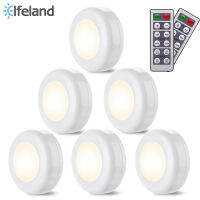 Elfeland 6ชิ้น LED คณะรัฐมนตรีไฟตู้เสื้อผ้าโคมไฟที่มีสองควบคุมระยะไกล4000พันไฟในคืนสำหรับห้องครัวตู้เสื้อผ้าห้องนอนทางเดิน