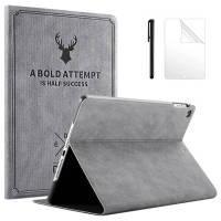 【DT】 hot  Deer Pattern PU Leather Case For Apple iPad 10.2 2019 Smart Stand Cover For iPad 10.2 7th 8th 9th 2021 Tablet Case +Film+Pen