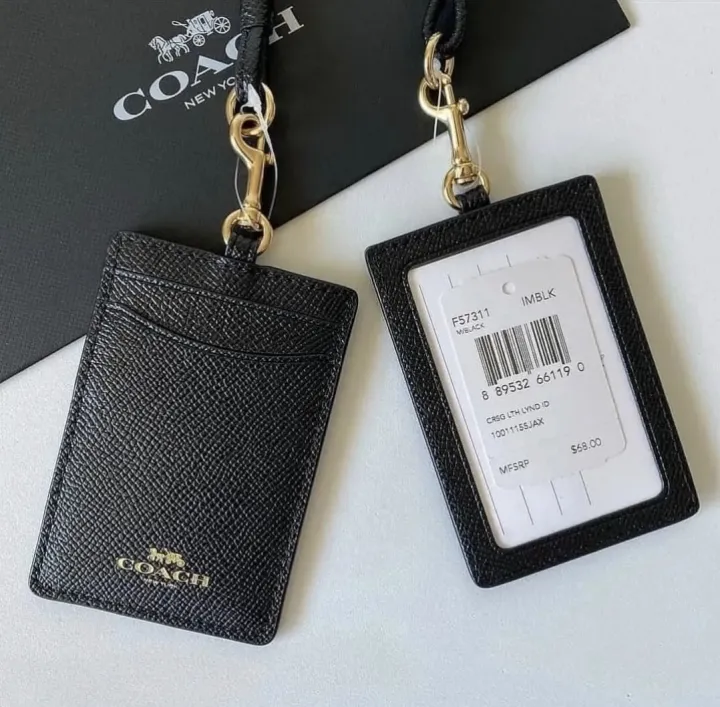 Coach Id Lanyard Crossgrain Plain leather F57311 - Black | Lazada PH Coach Id Lanyard Crossgrain Plain leather F57311 - Black | Lazada PH