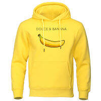 Dolce &amp; Banana พิมพ์เสื้อสเวตเตอร์ผู้ชายแฟชั่น Casual Hoodies ฤดูใบไม้ร่วงหลวมเสื้อสวมหัวกระเป๋าขนแกะชุดกีฬาที่อบอุ่น Male