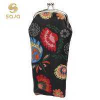 SAJA Tapestry เคสใส่แว่นสำหรับผู้หญิง,กล่องใส่แว่นกันแดดสีแดงกระเป๋าเงินลายดอกป๊อปปี้สำหรับใส่แว่นตาเคสสำหรับผู้หญิงเคสกล่องใส่แว่นตาเด็ก