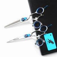 5.5" 6" flying shears 440C swivel thumb hair scissors rotating fly scissors hairdressing swivel scissors rotating thumb shears