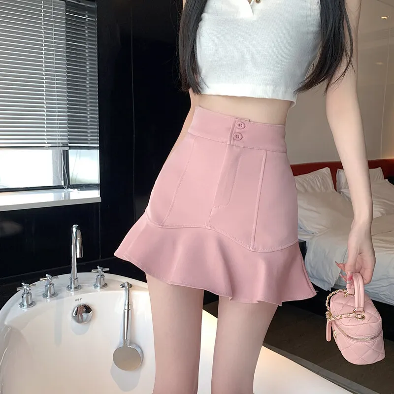 Chân váy jean ngắn đuôi cá tầng xoè kèm quần trong chuẩn hàng hot girl  hình thật khách chụp  Shopee Việt Nam