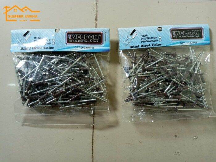 Suj Paku Rivet Rivetti Weldom Type Brown Coklat Isi Pcs