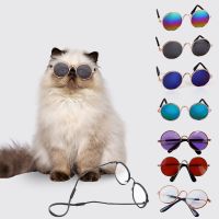 ZZOOI Cat Cool Sunglasses Pet Dog Vintage Round Glasses Products Puppy Photos Props Decorations Animals Lovely Eye-Wear Accessories