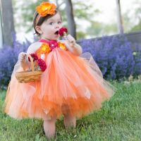 ﺴ■ Party Dress Orange Flowers Girl Orange Color Flower Girl Dress - Baby Girls Flower - Aliexpress