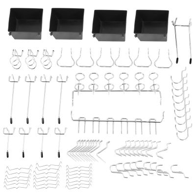 80 Piece Pegboard Hooks Assortment with Pegboard Bins, Peg Locks, for Organizing Various Tools for Kitchen Craft Room