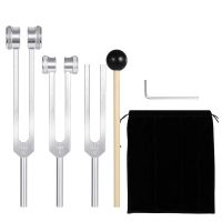 (128Hz, 256Hz, 512Hz)Tuning Fork Set, Tuning Forks with Reflex Hammer for Chakra/Healing/Sound Therapy/ Repair