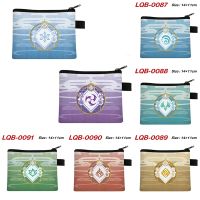 Dompet Game Genshin Impact 7 Elemen Mata Tuhan Dompet Ritsleting Kanvas Pendek Tempat Paspor Kartu Koin Dompet Tas Tas Kantong