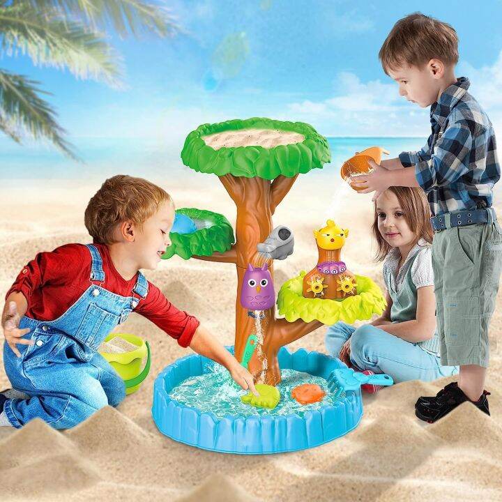 Children's Beach Water Table Toys 4-In-1 Outdoor Beach Water Game Table ...